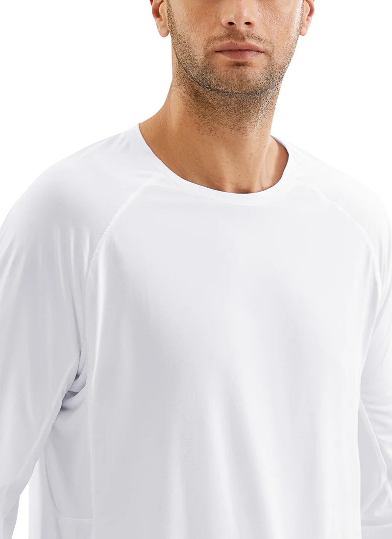 גברים: חולצה ארוכה Lightweight Rounded – לבן