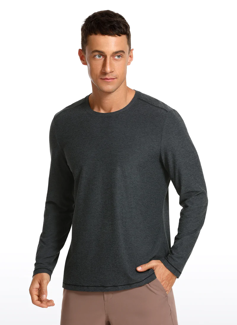 גברים: חולצה ארוכה Lightweight – שחור-אפור 🇮🇱 מבצע