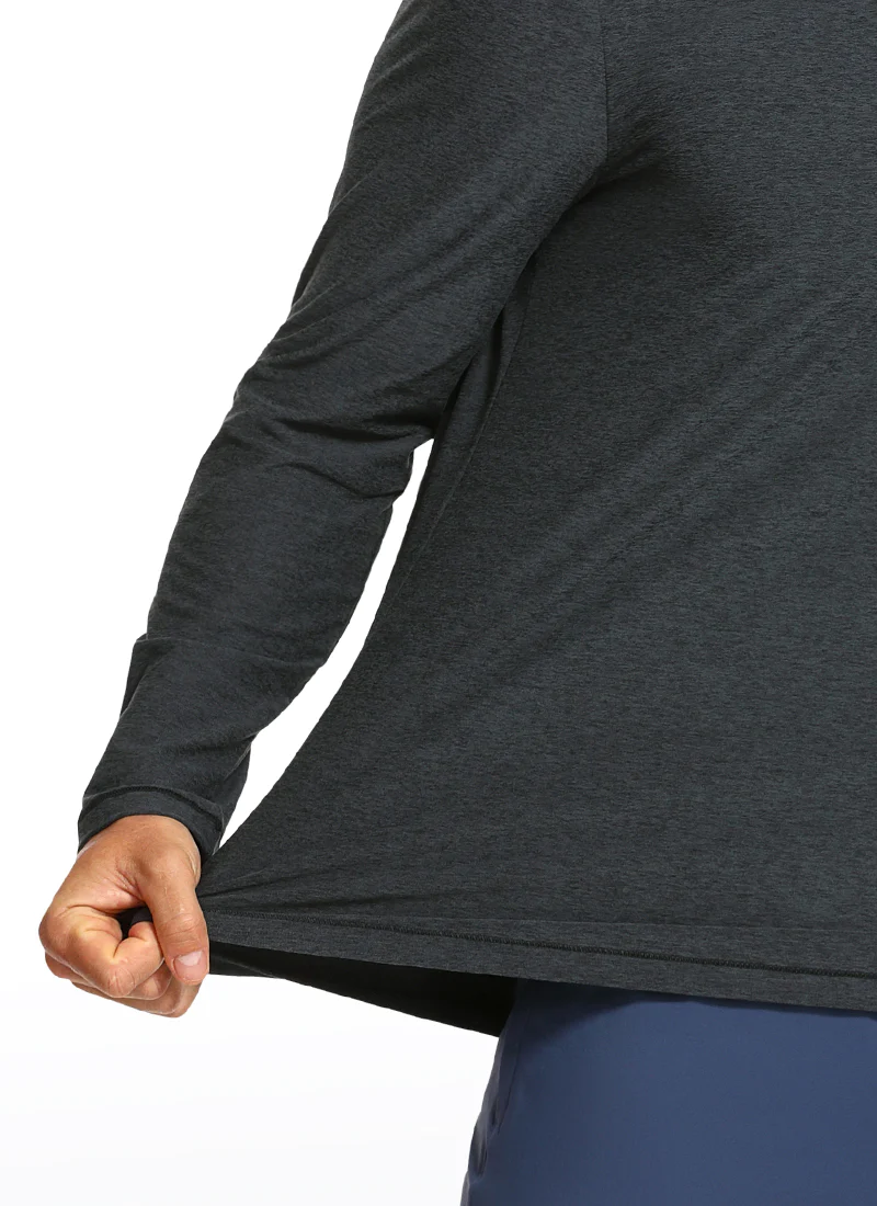 גברים: חולצה ארוכה Lightweight – שחור-אפור 🇮🇱 מבצע