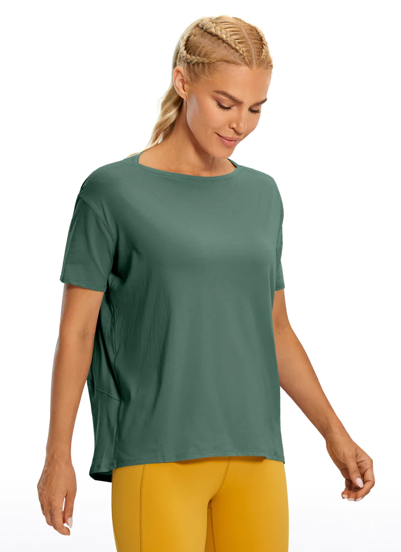 חולצת אימון pima cotton פתח סירה – ירוק 🇮🇱 מבצע