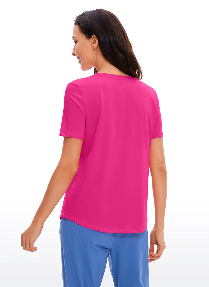 חולצת אימון Pima Cotton Round Neck – Granita Pink